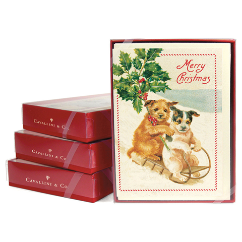 Cavallini Christmas Dogs Boxed Notes