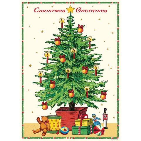 Cavallini Christmas Greetings Christmas Tree Poster