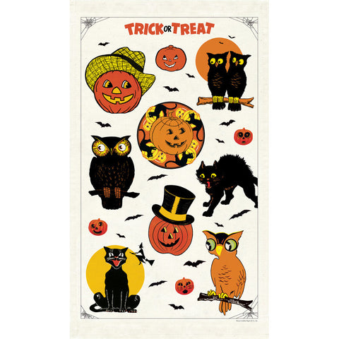 Cavallini Trick or Treat Halloween Tea Towel