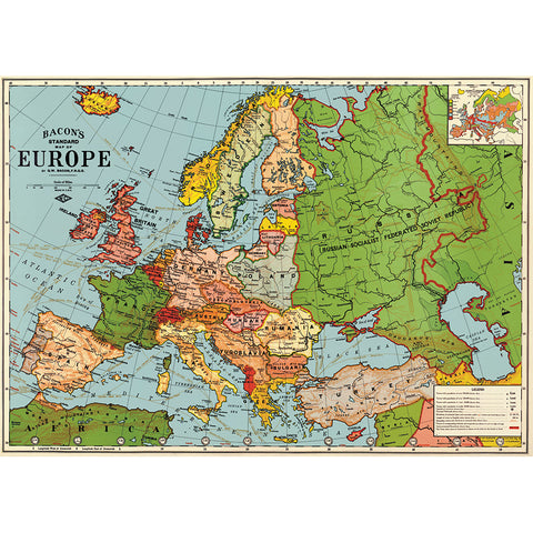 Europe Map Poster - Cavallini Poster Wrap
