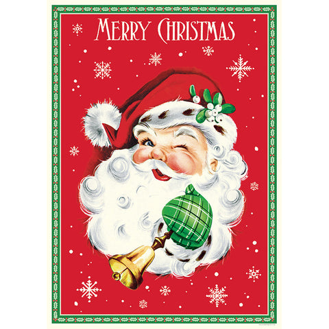 Cavallini Winking Santa Claus Poster