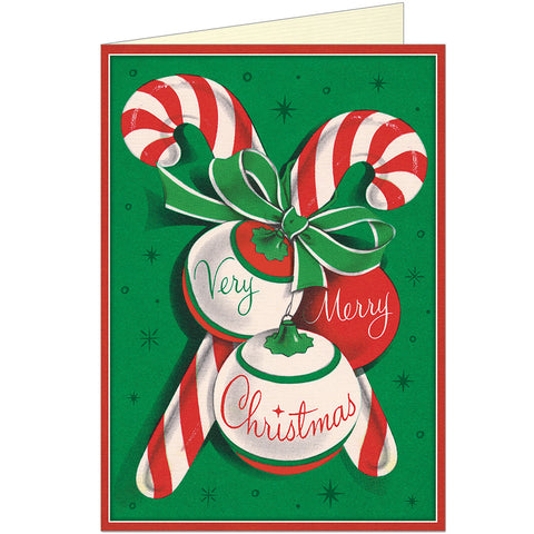 Cavallini "Candy Canes" Greeting Card