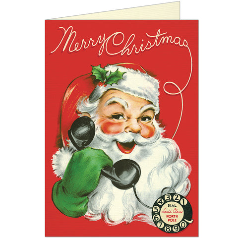 Cavallini "Telephone Santa" Greeting Card