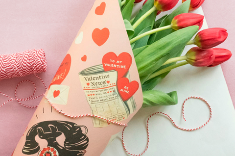 Valentine Message Poster - Cavallini Poster Wrap