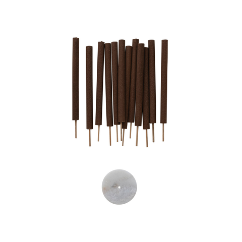 Cedar Incense Sticks + Marble Holder