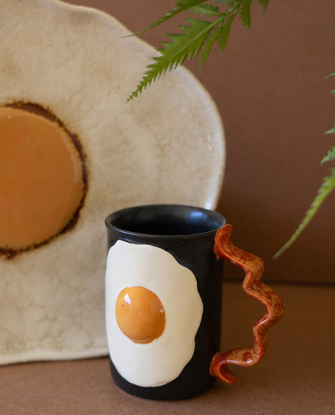 Ceramic Bacon + Eggs Mug