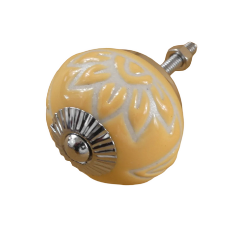 Ceramic Knob - Yellow Floral