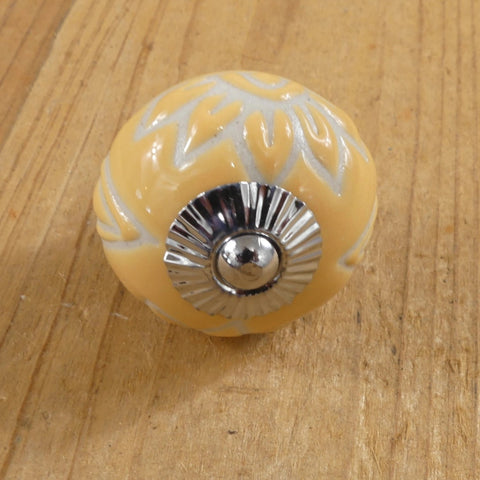 Ceramic Knob - Yellow Floral