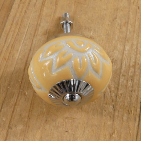 Ceramic Knob - Yellow Floral