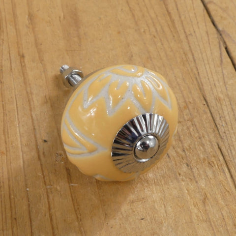 Ceramic Knob - Yellow Floral