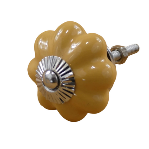 Ceramic Knob - Yellow Pumpkin