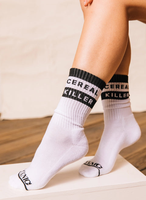 Cereal Killer Comfy Crew Socks by Pyknic