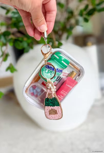 Champagne Beaded Bag Charm