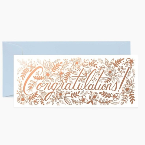 Champagne Floral Congrats No. 10 Card - Rifle Paper Co