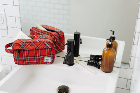Chapter Travel Kit, Red Plaid - Herschel Supply Co.