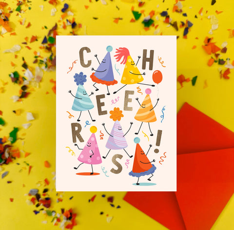 Cheers Party Hats Card - The Social Type
