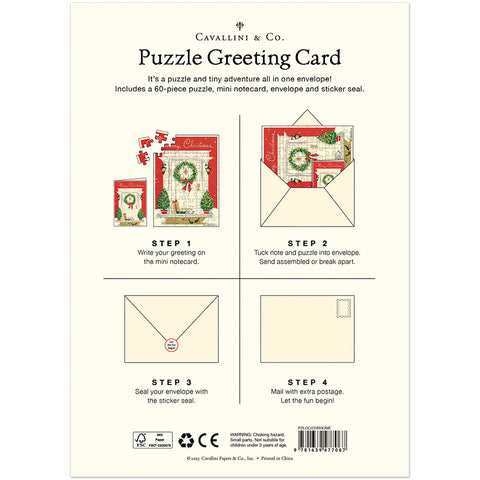 Christmas Home Puzzle Greeting Card - Cavallini