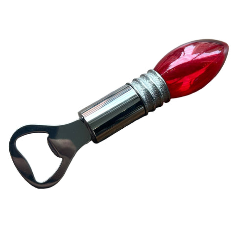 Christmas Bulb Light-Up Bottle Opener - Red