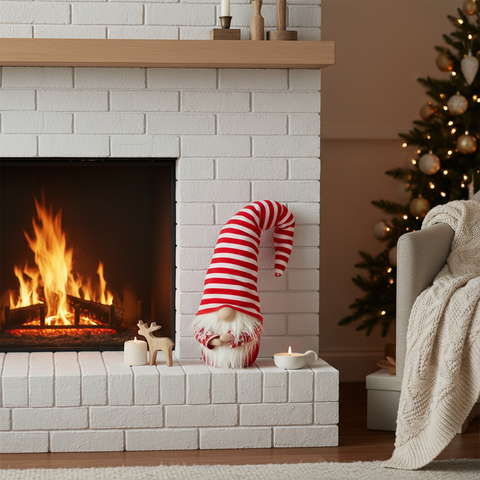 Christmas Gnome Decor - Striped Hat