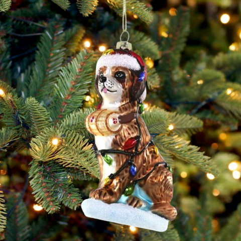 Festive St. Bernard Ornament