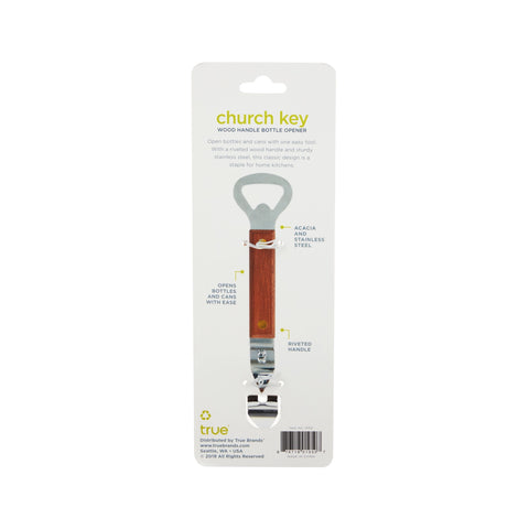 Church Key Wood Handle Bottle Opener
