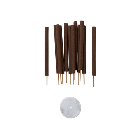 Cinnamon Incense Sticks + Marble Holder
