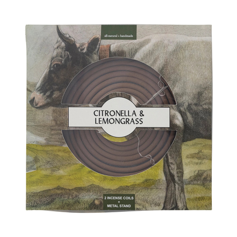 Citronella & Lemongrass Scented Outdoor Hanging Incense Coils w/ Metal Stand