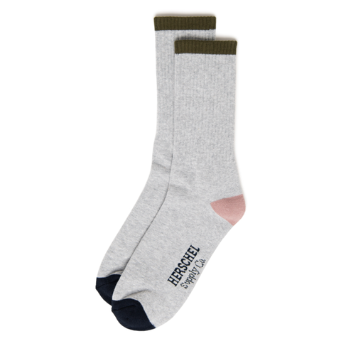 Classic Fit Crew Sock, Heather Light Grey 4-Tone - Herschel Supply Co.