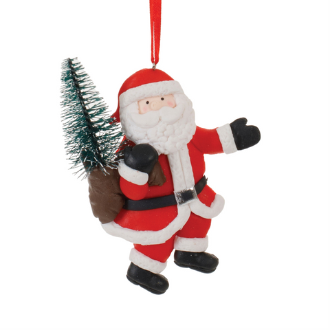 Clay Dough Santa With Tree Ornament