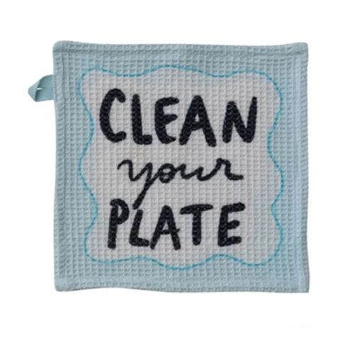 Clean Your Plate Waffle Weave Dish Cloth05396083