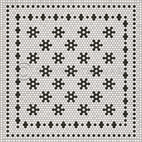 Mosaic B "Clemont Avenue" Vinyl Floorcloth - Spicher & Co.