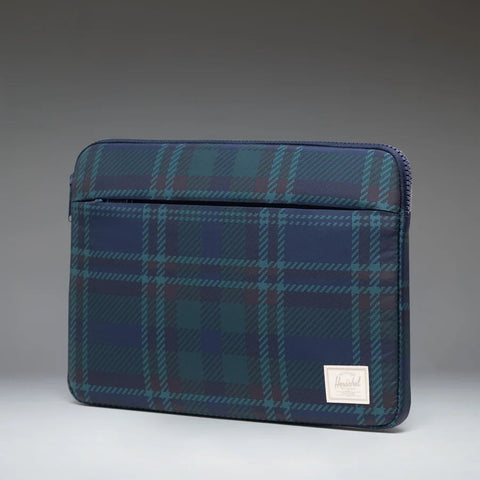 Cloudform Anchor 14 Inch Sleeve, Tartan Plaid Black Iris - Herschel Supply Co.