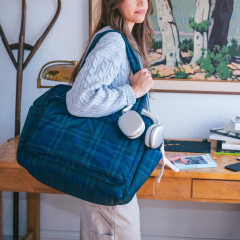 Cloudform Duffle, Tartan Plaid Black Iris - Herschel Supply Co.