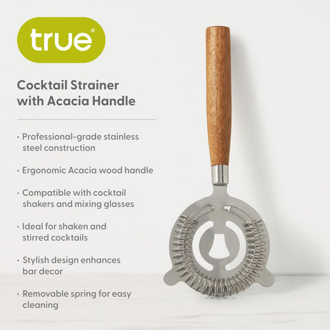 Cocktail Strainer With Acacia Wood Handle