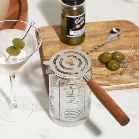 Cocktail Strainer With Acacia Wood Handle