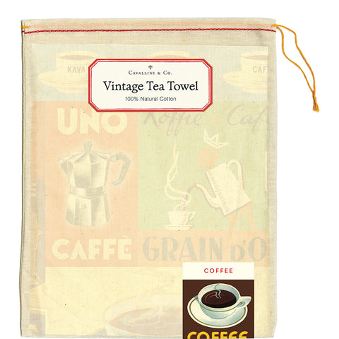 Coffee Collage Tea Towel - Cavallini