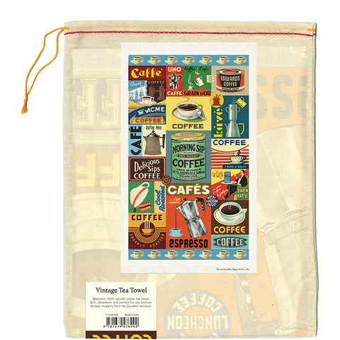 Coffee Collage Tea Towel - Cavallini