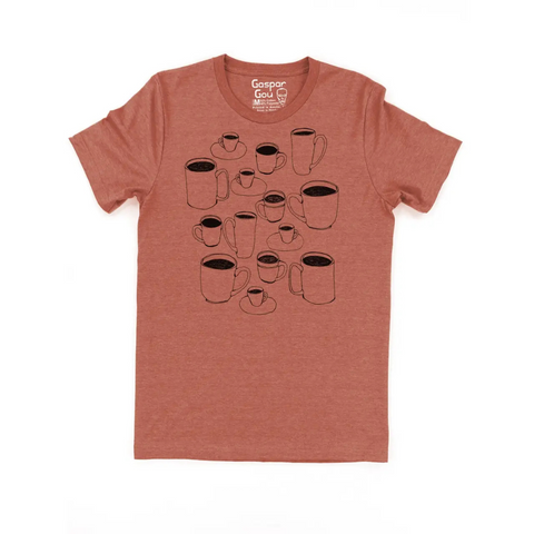 Coffee Cups Charlie Men's Tee - Rust