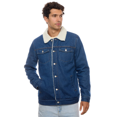 Convoy Denim Trucker Jacket with Sherpa Collar