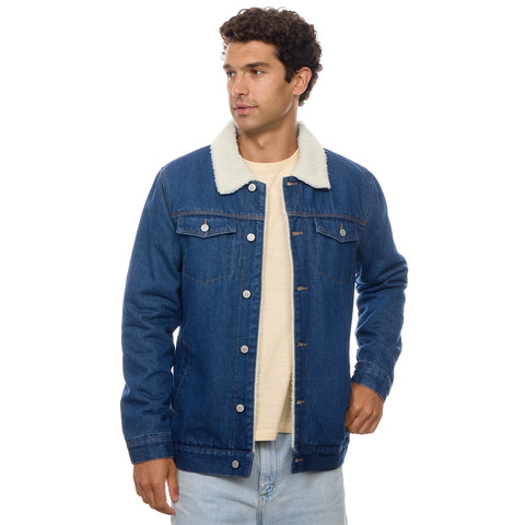 Convoy Denim Trucker Jacket with Sherpa Collar
