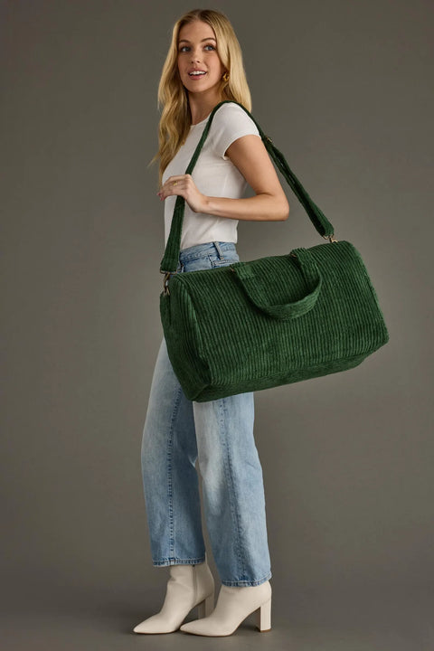 Corduroy Duffel, Dark Green