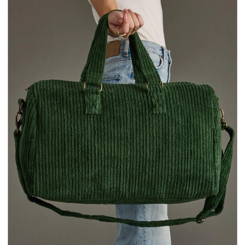 Corduroy Duffel, Dark Green
