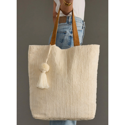 Corduroy Tote, Cream