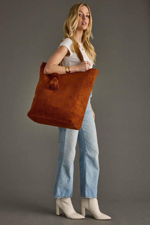 Corduroy Tote, Rust