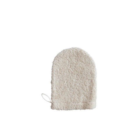 Cotton Terry Cloth Shower Mitt, Off White