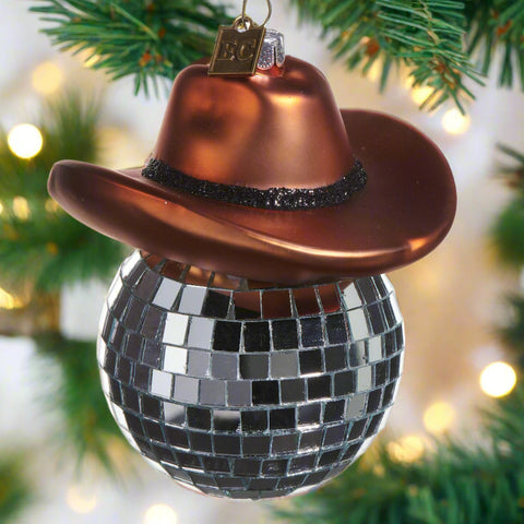 Cowboy Disco Ball Ornament