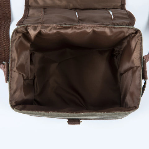 Craft Beer Caddy Cooler Tote with Opener - Khaki Green + Brown
