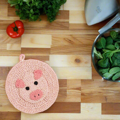 Crochet Pig Pot Holder/Trivet