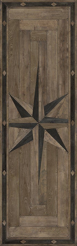 Williamsburg 18th-Century Joinery "Crosspiece" Vinyl Floorcloth - Spicher & Co.