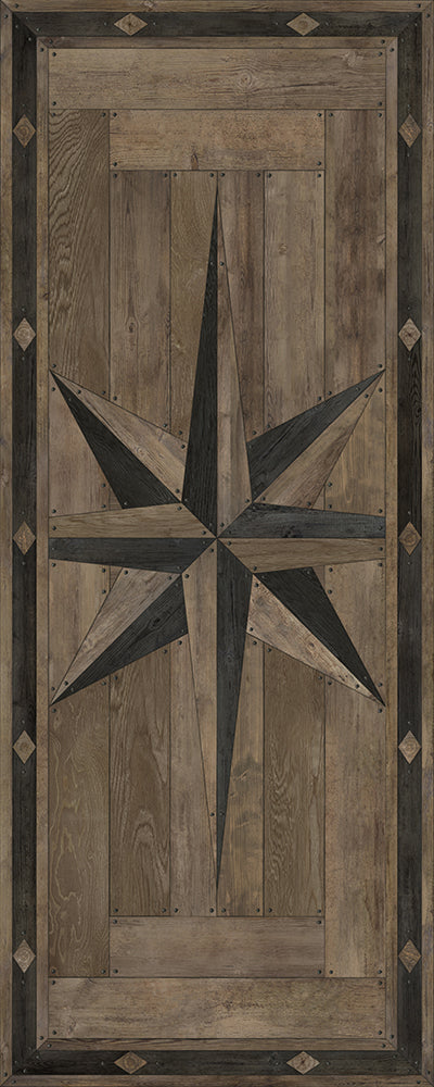 Williamsburg 18th-Century Joinery "Crosspiece" Vinyl Floorcloth - Spicher & Co.